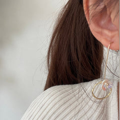 Pendientes colgantes de aro dorado