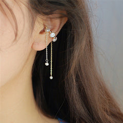 No piercing Pearl Drop Ear Cuff