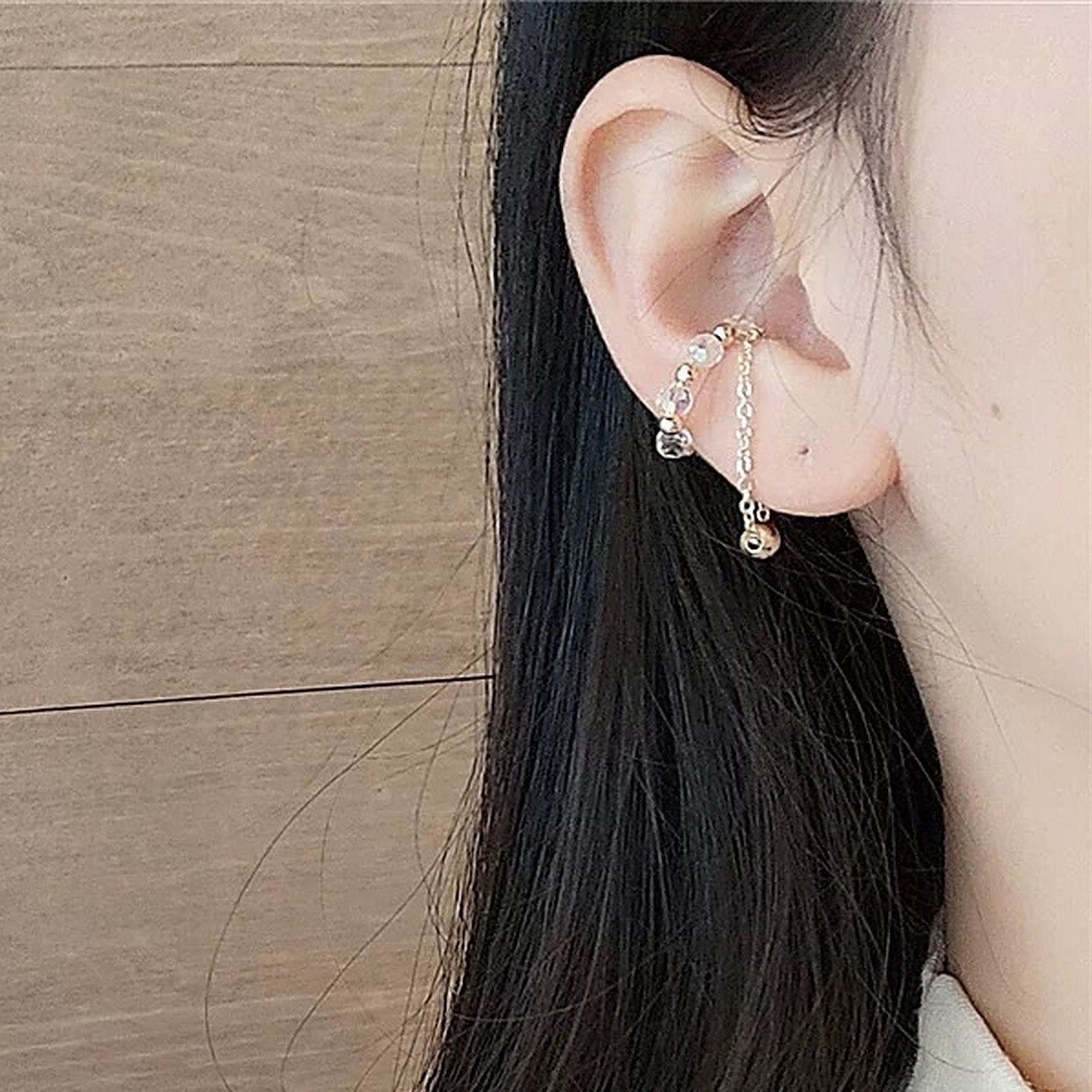 Crystal ear cuff