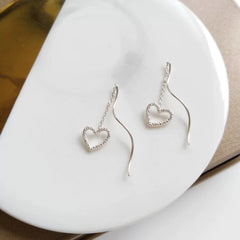 Dainty silver threader earrings