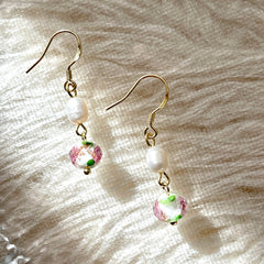 Delicate Vintage Wild Rose Drop Earrings