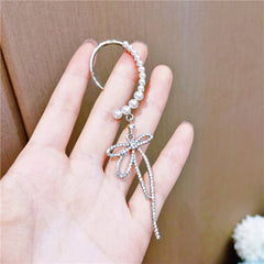 Lange Ohrhänger mit Schleife in Silber