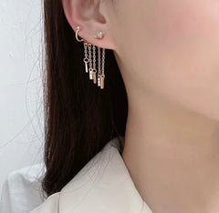 Pendientes de borlas con flecos dorados