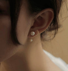 Pendientes de perlas sin perforar hechos a mano