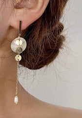 Round dangle tassel earrings