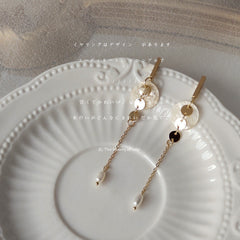 Round dangle tassel earrings