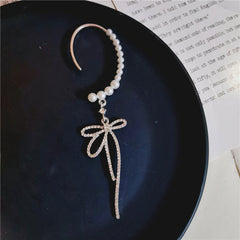 Lange Ohrhänger mit Schleife in Silber