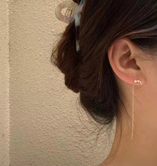 Dainty star threader earrings