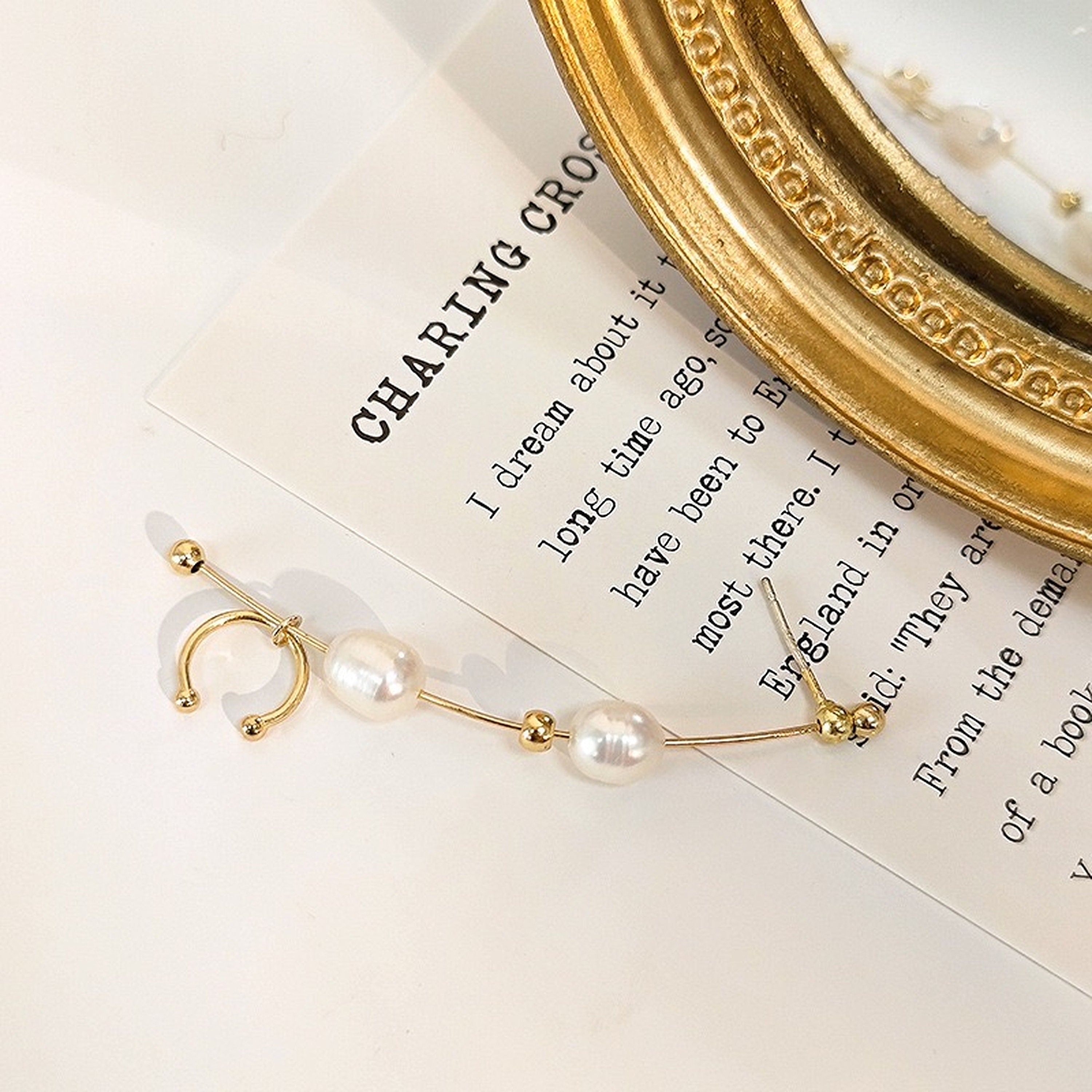 Dainty Natural Pearl Ear Crawler Climber