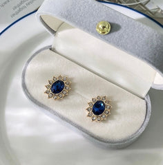 Saphir-Goldohrringe