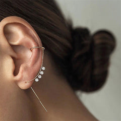 Crystal dangle ear cuff