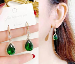 Teardrop Emerald Green Earrings