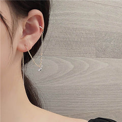 Crystal dangle ear cuff