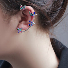 Rainbow butterfly ear wrap