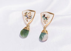 Pendientes de jade verde natural