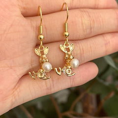 Pendientes de conejo hechos a mano