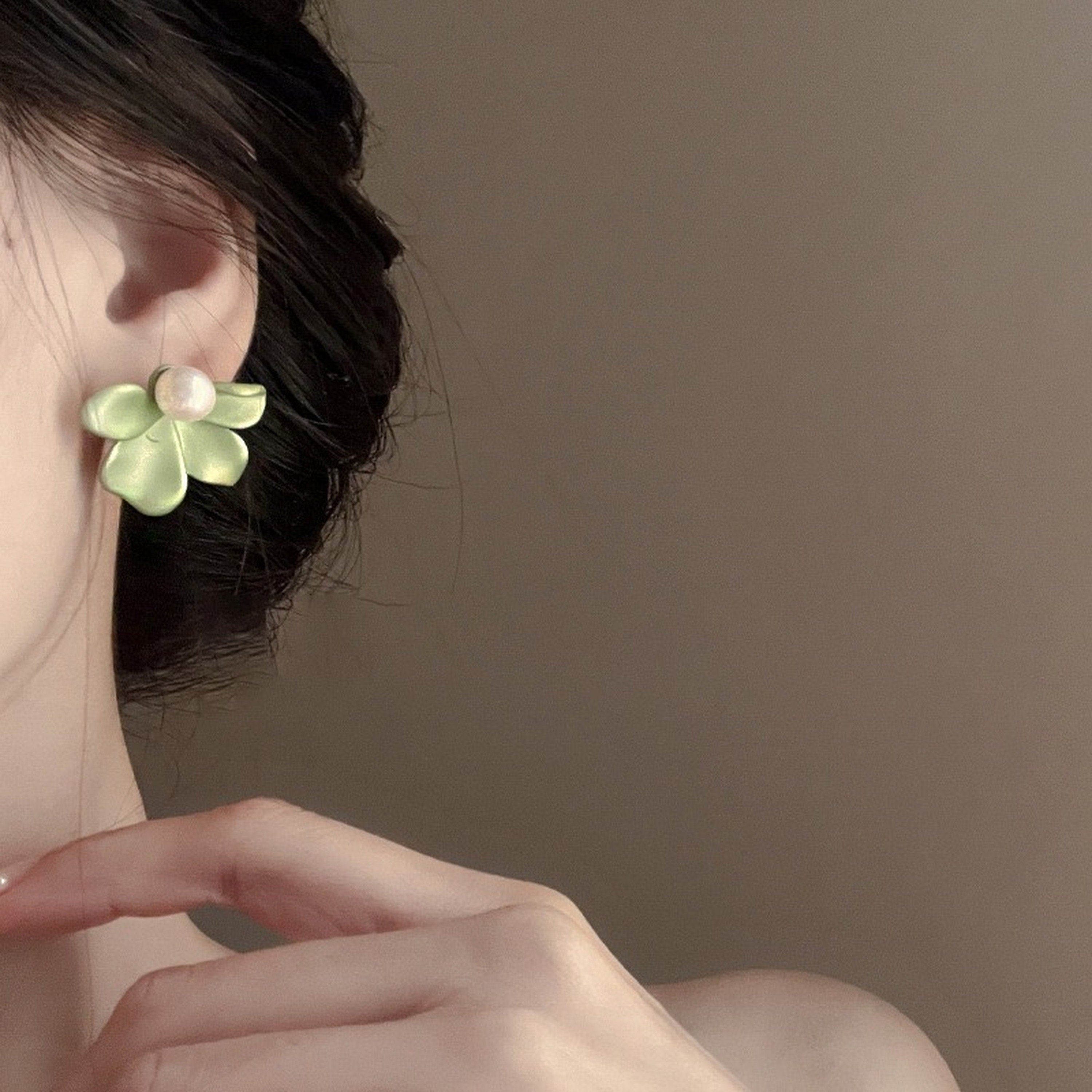 Flower petal earrings