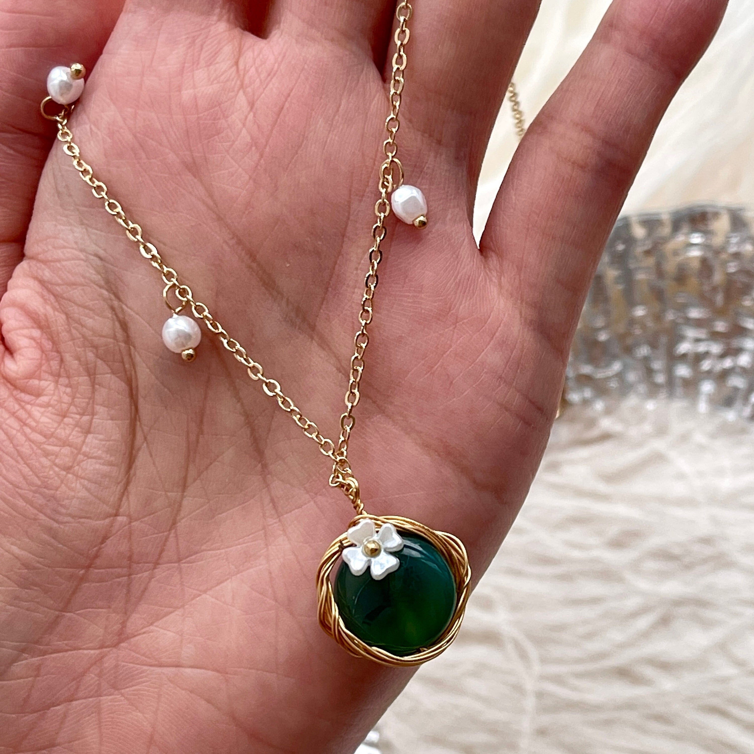 Emerald Green Jade Necklace