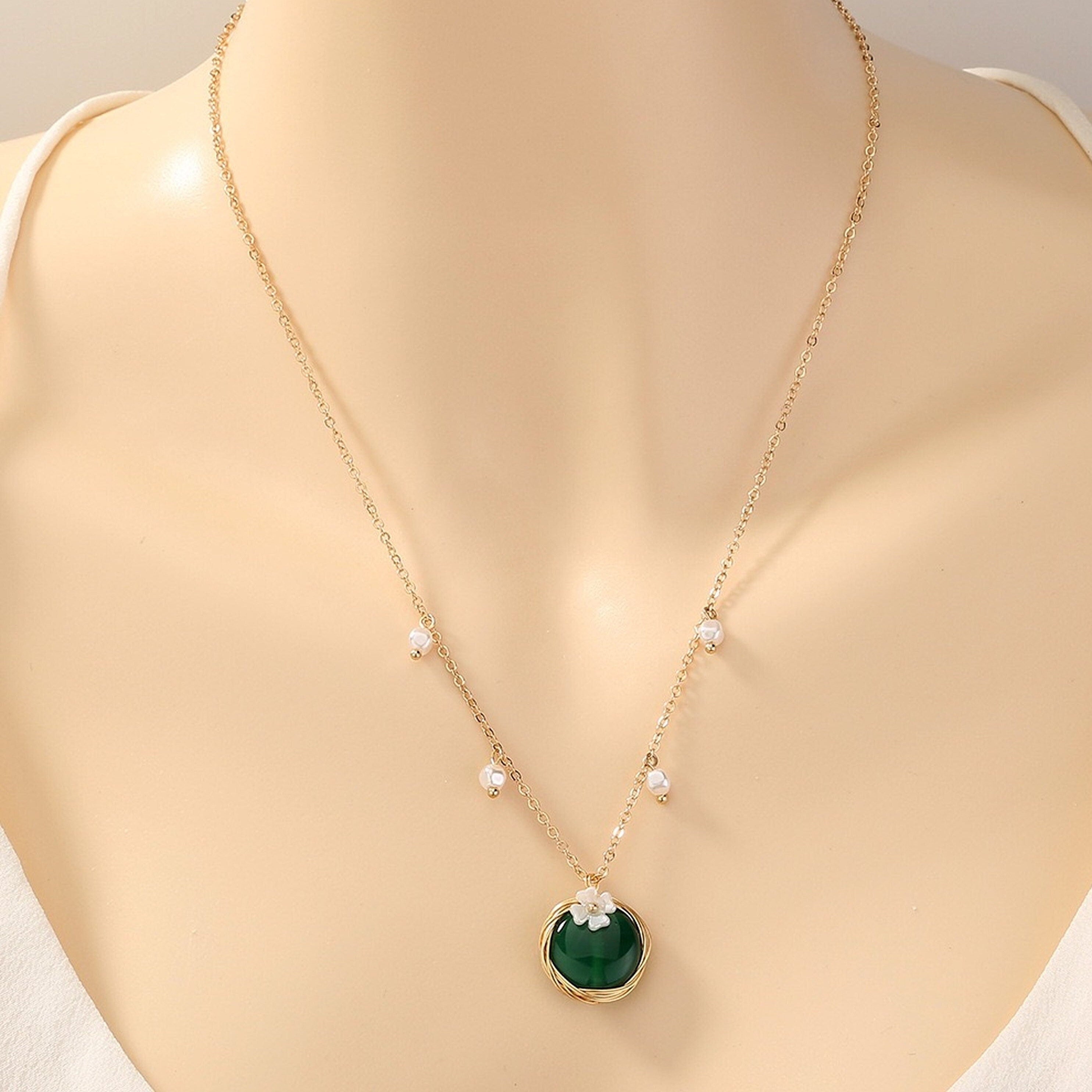 Emerald Green Jade Necklace