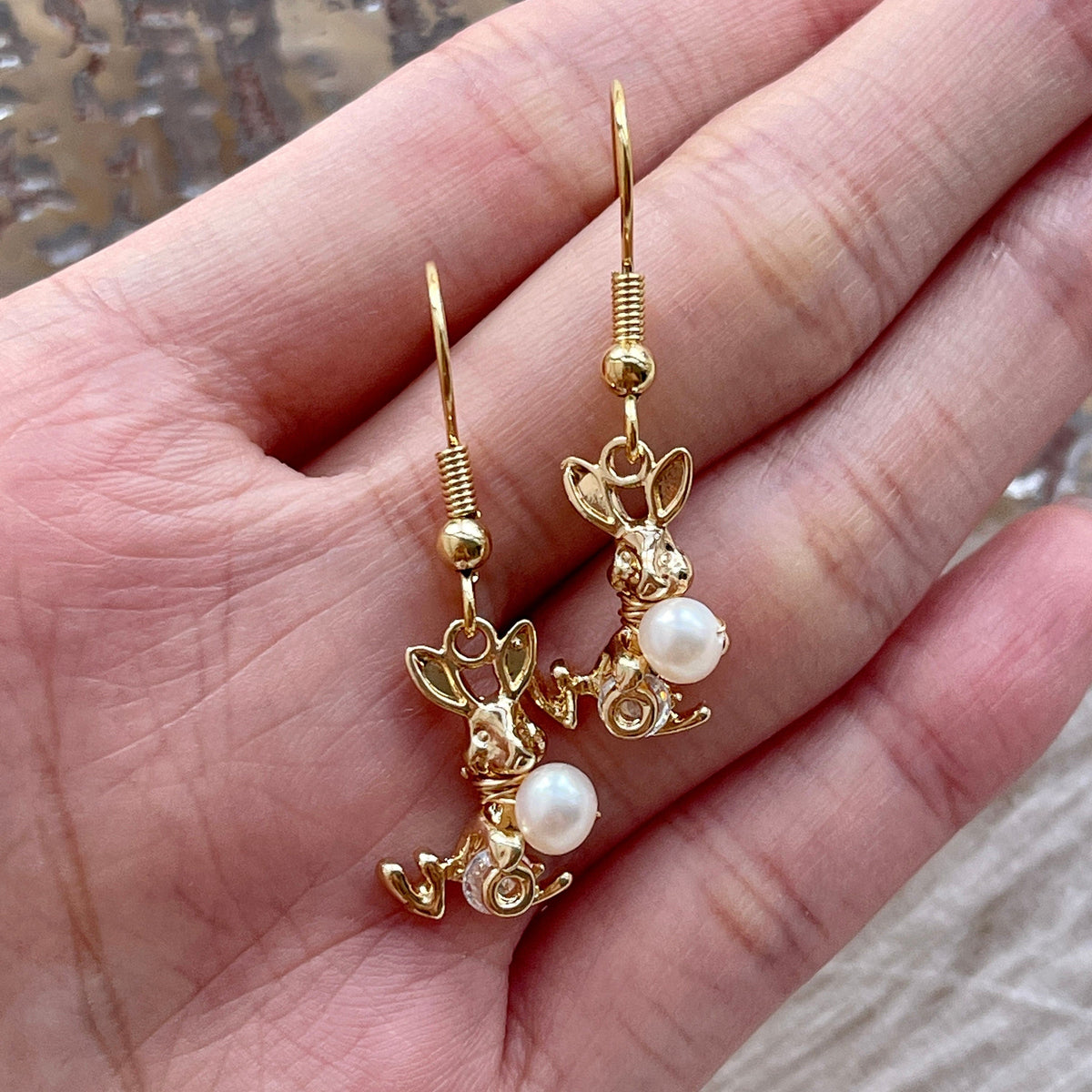 Pendientes de conejo hechos a mano