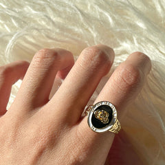 Anillo de sello gótico negro