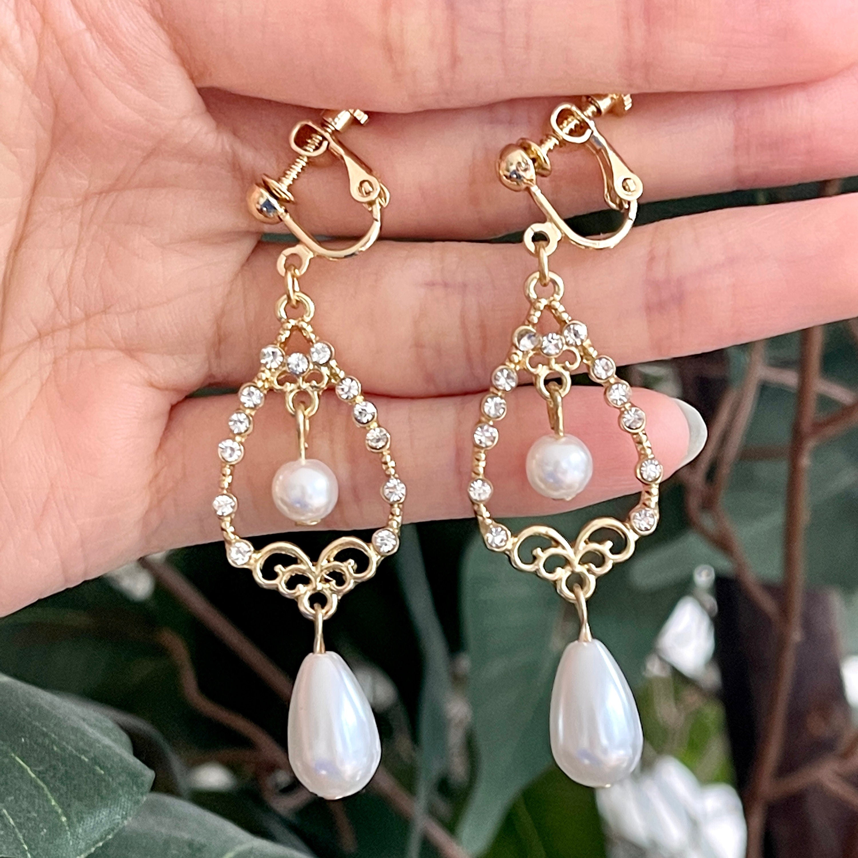 Baroque Pearl Clip On Earrings