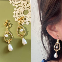 Baroque Pearl Clip On Earrings