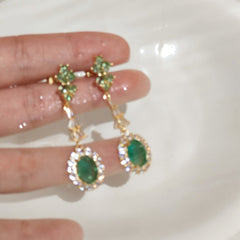 Luminous Green Gemstone Earrings