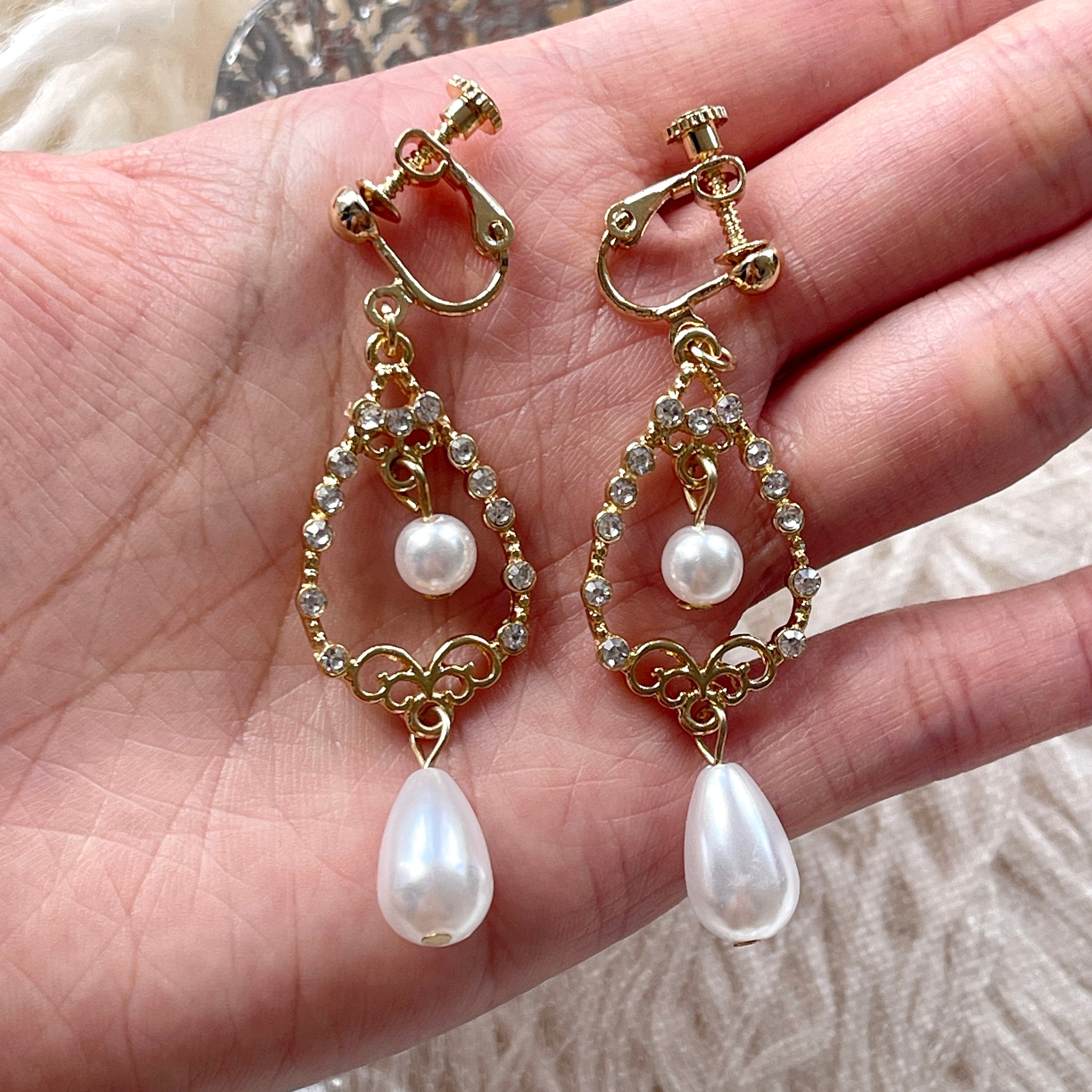 Baroque Pearl Clip On Earrings