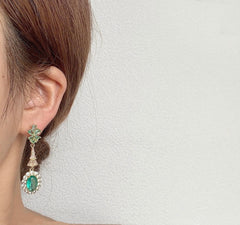 Luminous Green Gemstone Earrings