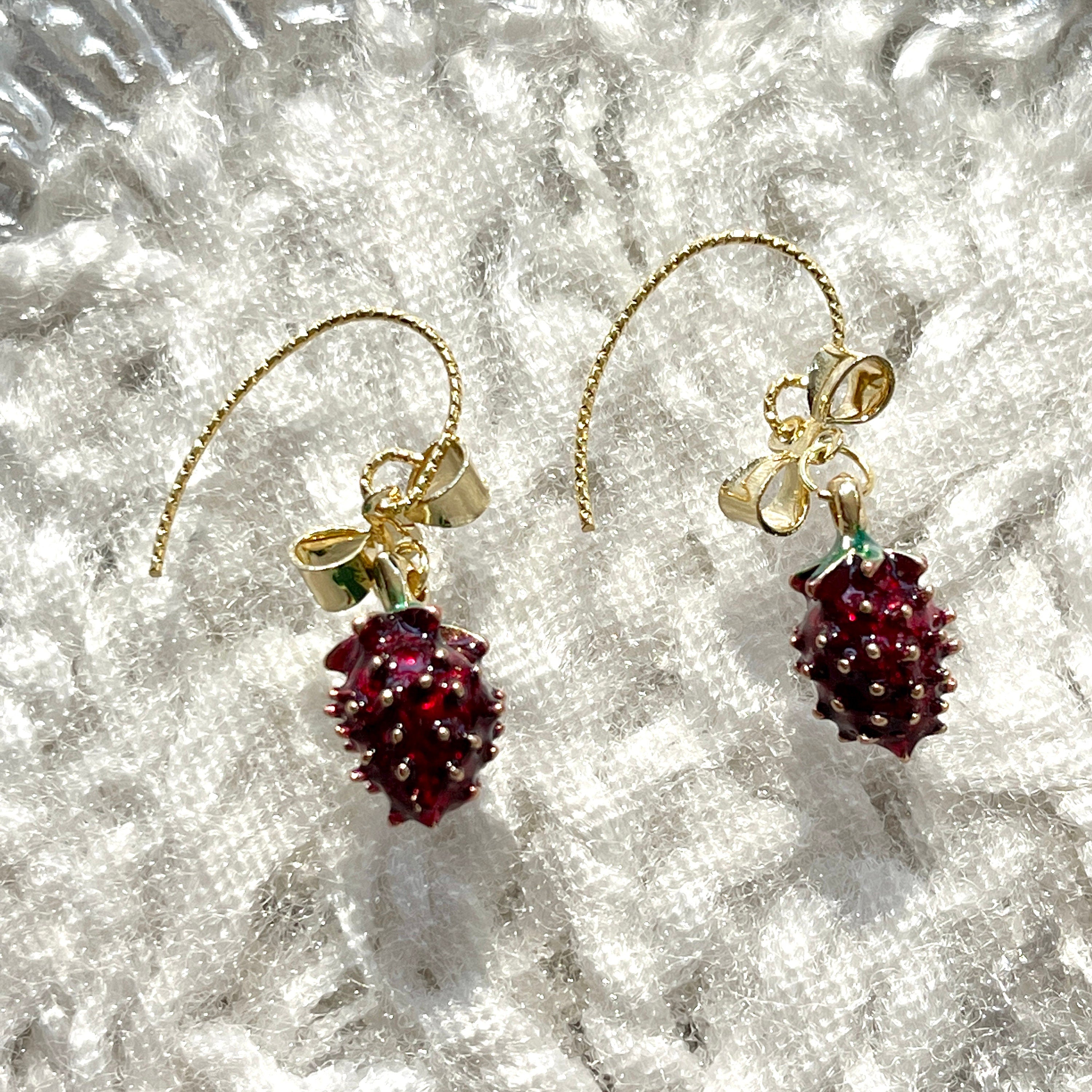 Delicate Cute Strawberry Fruit Earrings