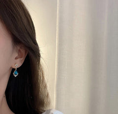 Teardrop blue sapphire earrings