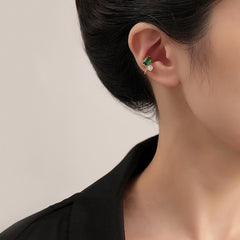 Emerald Ear Cuff Climber Stud