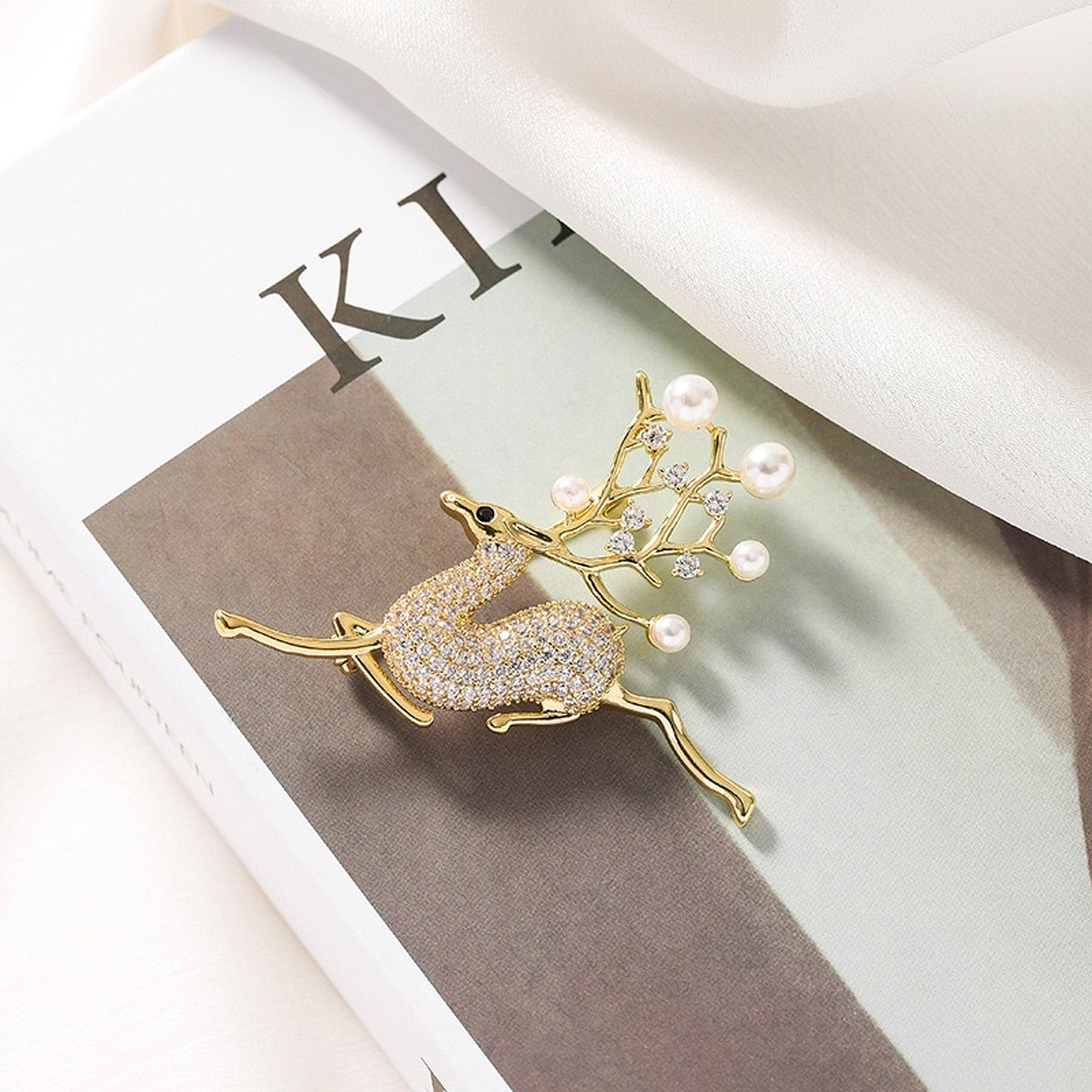 Delicate Reindeer Brooch