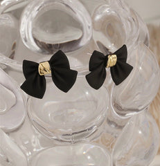 Audrey Hepburn Black Bow Earrings