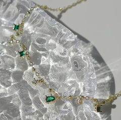 Handmade Emerald Green Droplet Necklace