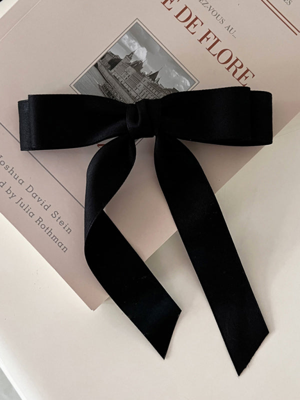 solid color satin bow hairpin ribbon hairpin headdress