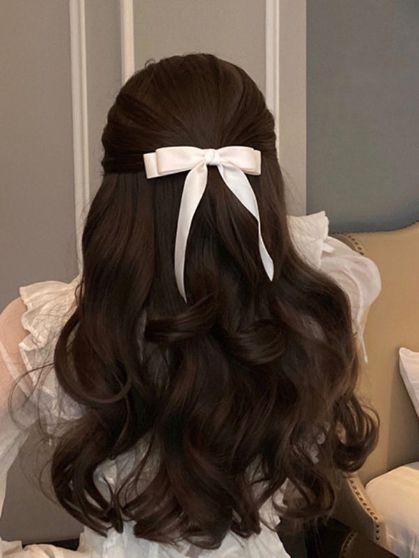 solid color satin bow hairpin ribbon hairpin headdress