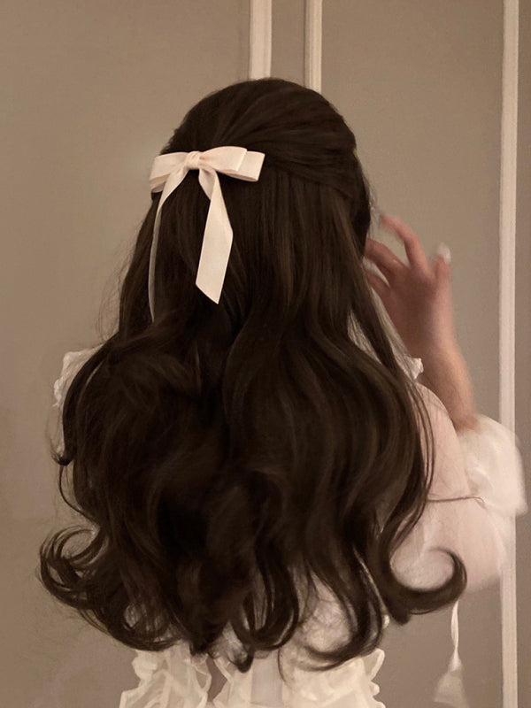 solid color satin bow hairpin ribbon hairpin headdress