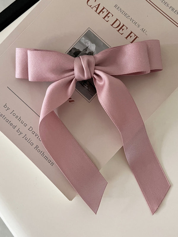 solid color satin bow hairpin ribbon hairpin headdress
