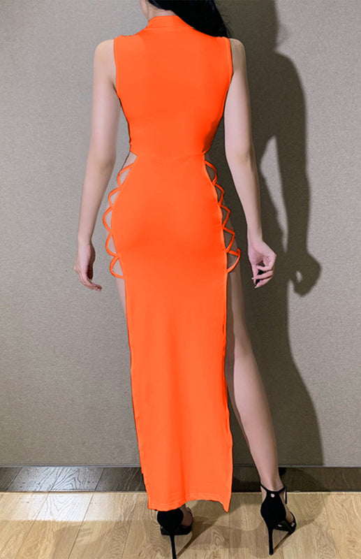 Sexy High-Slit Strappy Dress
