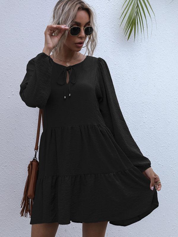 Casual Solid Woven Polyester Everyday Dress for Spring-Summer