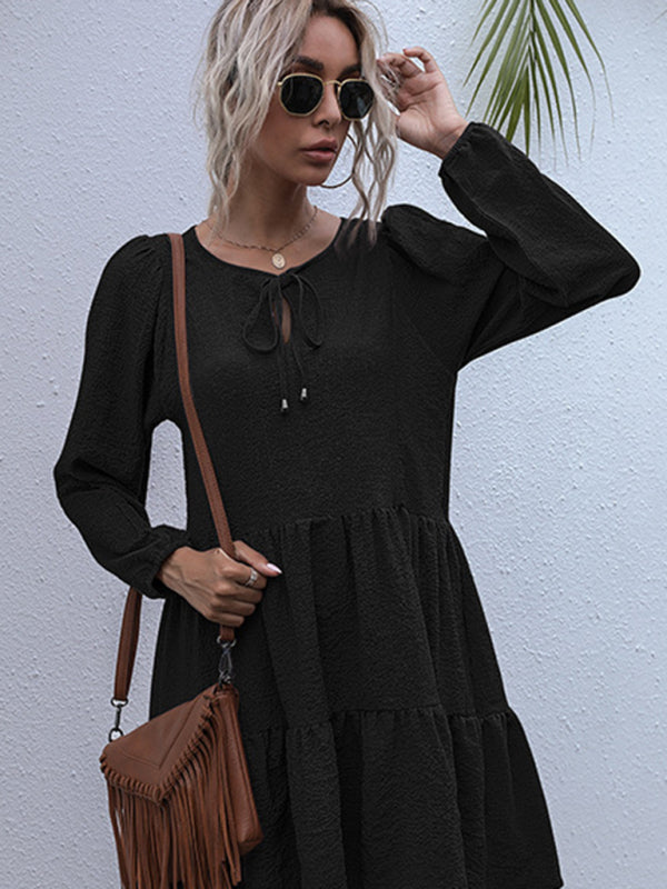 Casual Solid Woven Polyester Everyday Dress for Spring-Summer