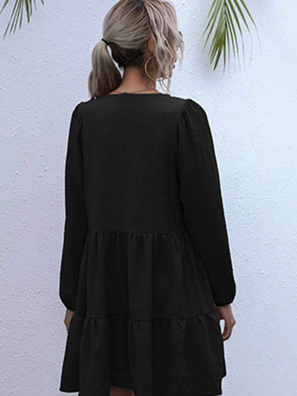 Casual Solid Woven Polyester Everyday Dress for Spring-Summer