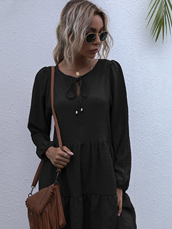 Casual Solid Woven Polyester Everyday Dress for Spring-Summer