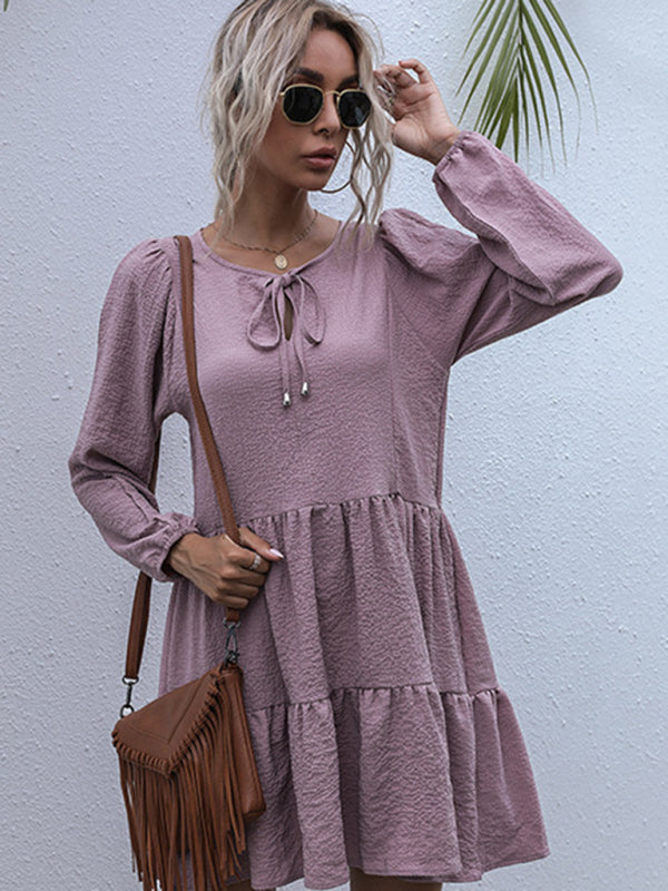 Casual Solid Woven Polyester Everyday Dress for Spring-Summer