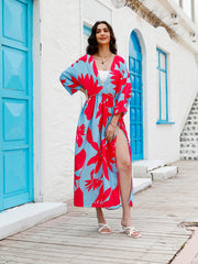 Temperament Holiday High Waist Print Dress