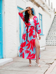 Temperament Holiday High Waist Print Dress