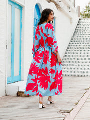 Temperament Holiday High Waist Print Dress
