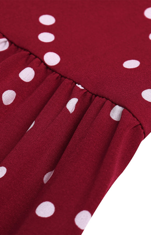 Ladies V Neck Sling Polka Dot Dress Long Dress